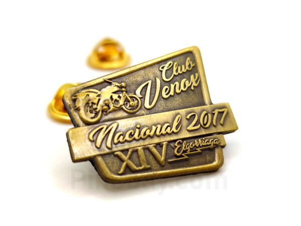3D pins three dimensional motorcycle association in gold color