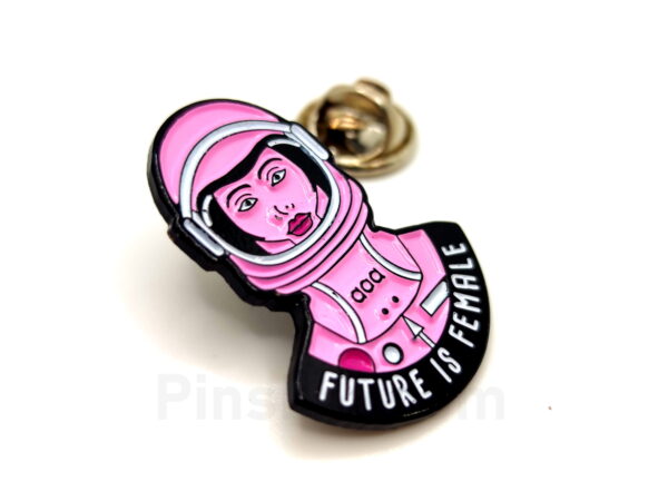 Woman astronaut in enamel pins