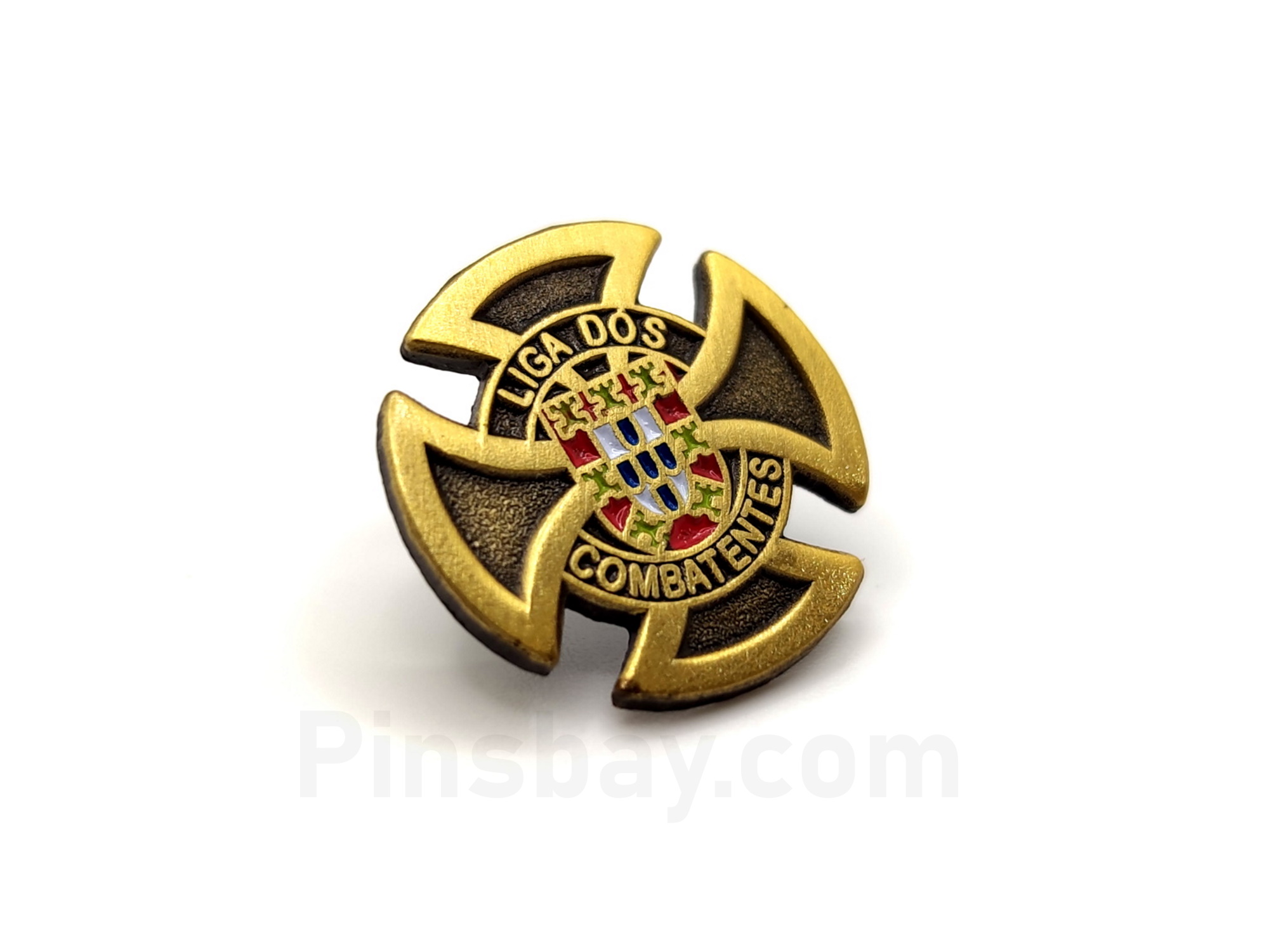 Enamel pins with town badge with enamel colors